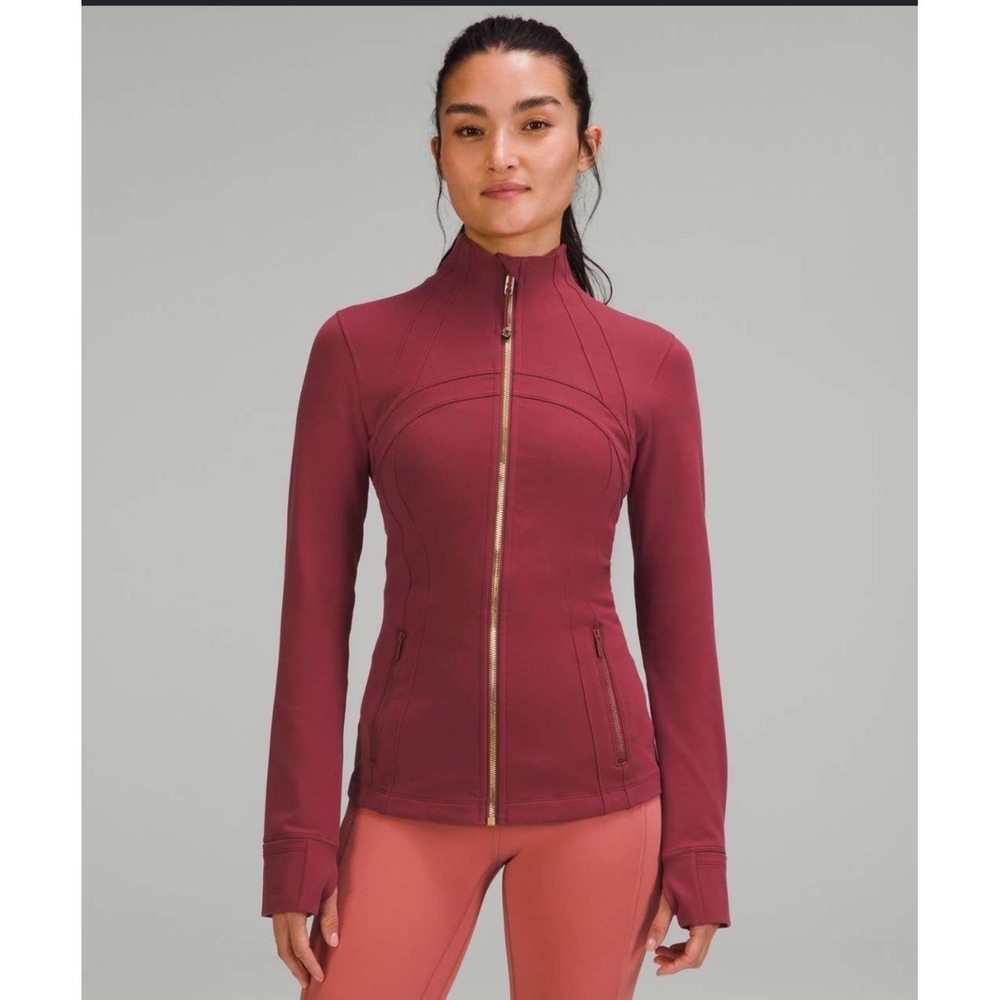 Lululemon Define Jacket Luon Mulled Wine Gold Zip Womens Size 8 Burgundy Yoga